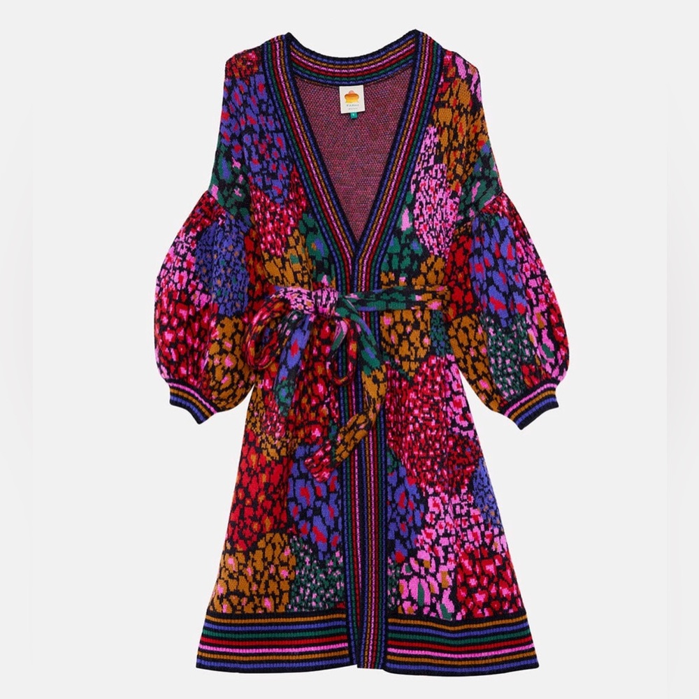 ❌SOLD❌Farm Rio rainbow hearts cardigan
